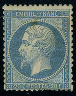 Neuf Avec Charnière N° 22, 20c Bleu Infime Point Brunâtre Sinon T.B. - Sonstige & Ohne Zuordnung