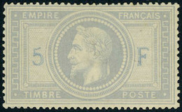 Neuf Avec Charnière N° 33A, 5F Violet-gris, Variété 5 Et F En Bleu, Cl, Superbe, Signé Brun + Calves + Certificat - Sonstige & Ohne Zuordnung