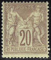 Neuf Avec Charnière N° 67, 20c Brun Lilas, Type I, T.B. Signé JF Brun - Otros & Sin Clasificación