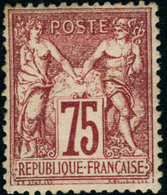 Neuf Avec Charnière N° 71. 75c Carmin,  Bon Centrage, Qq Dents Irrégulières Sinon T.B. Signé Calves. - Autres & Non Classés