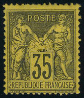 Neuf Avec Charnière N° 93, 35c Violet Sur Jaune, T.B. - Other & Unclassified