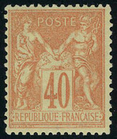 Neuf Sans Charnière N° 94, 40c Orange T.B. Signé Calves - Autres & Non Classés