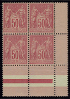 Neuf Sans Charnière N° 98, 50c Rose, Bloc De 4, Cdf, Centrage Parfait, Pièce De Luxe. - Andere & Zonder Classificatie