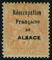 Neuf Sans Charnière N° 109e, 3c Blanc Papier GC Surcharge Réoccupation En Alsace, T.B. Maury - Other & Unclassified