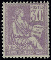 Neuf Sans Charnière N° 115, 30c Violet Centrage Parfait, Superbe - Autres & Non Classés