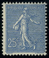Neuf Sans Charnière N° 132a, 25c Bleu Foncé Semeuse Lignée, T.B. - Altri & Non Classificati