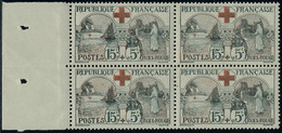 Neuf Sans Charnière N° 156, 15c + 5c Croix Rouge, Bloc De 4, Bdf, Très Bien Centré, Petite Découpe Entre 2ex, T.B. - Other & Unclassified