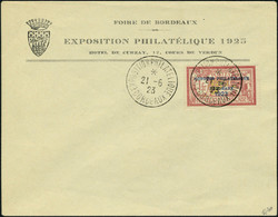 Lettre N° 182, 1f Congrés Philatélique De Bordeaux Sur Enveloppe Imprimée De L'Expo, Càd Exposition Philatélique Bordeau - Autres & Non Classés