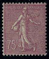 Neuf Avec Charnière N° 202a, 75c Lilas Rose Semeuse Lignée Type II Cl, T.B. Certificat Roumet - Autres & Non Classés