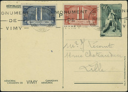 Lettre N° 316/17, La Paire Vimy Sur Entier Postal N° 7 Càd 1er Jour Du 26.VII.36 Pour Lille, TB - Other & Unclassified