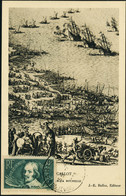 Lettre N° 381. 35c + 10c Callot Sur CM (Ed. : J-E Bulloz) Verticale, Petit Format En Sépia (siège De La Rochelle). CàD D - Sonstige & Ohne Zuordnung