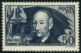 Neuf Sans Charnière N° 398 + 398a, Les 2 Papiers Du 50f Clément Ader, T.B. - Sonstige & Ohne Zuordnung