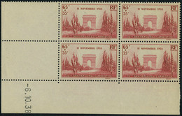 Neuf Sans Charnière N° 403, L'Armistice, 3 Blocs De 4 CD 23.9.38, 5.10.38 Et 6.10.38, T.B. - Other & Unclassified