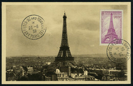 N° 429, 90 + 50 Tour Eiffel Sur CM Obl 50 Ans 23.6.39. T.B. - Other & Unclassified