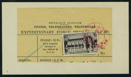 Oblitéré N° 611, 25f Chenonceaux X 4ex, Chaque Sur Frgt De Formule Télégraphique, Obl. Différentes : Double Ovale, Càd + - Other & Unclassified