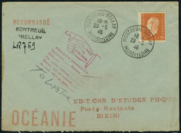 Lettre N° 700,20f Dulac Sur LR De Montreuil Bellay 29.6.46, A Destination De Bikini, Au Verso Divers Càd De Transit De N - Other & Unclassified