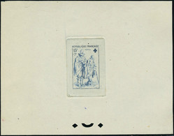 N° 1140/1, Croix Rouge 1957, épreuves D'atelier 15 + 7 Bleu, 20 + 8 Lie De Vin, T.B. Rare Tirage 3 - Other & Unclassified