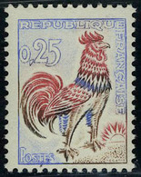 Neuf Sans Charnière N° 1331d, 25c Coq, Papier Fluor Jaune Vif,T.B. Signé Brun - Other & Unclassified