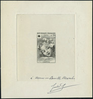 N° 1366/7, Croix Rouge 1962, 2 épreuves D'artiste Signées Et Dédicacées Par Le Graveur, T.B. - Other & Unclassified