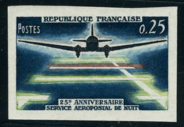 Neuf Sans Charnière N° 1418, Service Aéropostal De Nuit, 1ex ND + Le Même En épreuve De Luxe, T.B. - Other & Unclassified