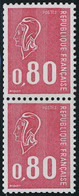 Neuf Sans Charnière N° 1815b + 1815c, 60c Et 80c  Avec N° Rouge Au Verso Tenant à Normal, T.B. - Other & Unclassified