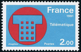 Neuf Sans Charnière N° 2130a, 2.00 Télématique, Sans Les Rayures Horizontales, T.B. Rare - Other & Unclassified