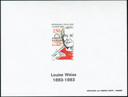 Neuf Sans Charnière N°2809. Louise WEISS. Feuillet Non Dentelé Gommé. T.B. - Other & Unclassified