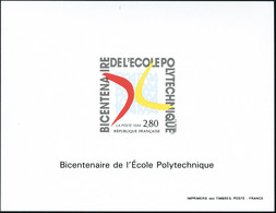 Neuf Sans Charnière N°2862. Bicentenaire De L'Ecole Polytechnique. Feuillet Non Dentelé Gommé. T.B. - Other & Unclassified