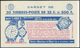 Neuf Sans Charnière N° 1011C-C2, 25f Rouge Muller Avec Barres, S.1-59, TB - Other & Unclassified