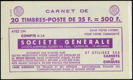 Neuf Sans Charnière N° 1011C-C2, 25f Rouge Muller Avec Barres, S.14-59, TB - Other & Unclassified