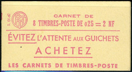 Neuf Sans Charnière N° 1234-C1, 0,25f Marianne à La Nef, Carnet De 8 T. X 2 Ex, Les 2 N° Séries Différents : 01-60 Et 02 - Other & Unclassified