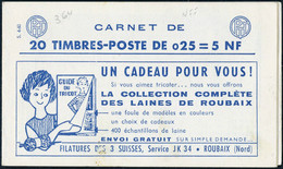 Neuf Sans Charnière N° 1234-C2, 0,25f Marianne à La Nef, Carnet De 20 Timbres, S.4-60, N° Et C.D. (23.2.60) En Haut, TB - Other & Unclassified