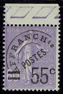 Neuf Sans Charnière N° 47, 55c Sur 60c Violet, Bdf, T.B. Signé Calves - Other & Unclassified