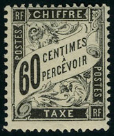 Neuf Avec Charnière N° 21, 60c Noir, Cl (quasi Invisible), TB, Signé Brun - Other & Unclassified