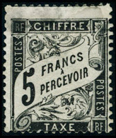 Neuf Avec Charnière N°24. 5f Noir, Forte Charnière 1er Choix. Certificat SBPV (Von Der Weid) - Other & Unclassified