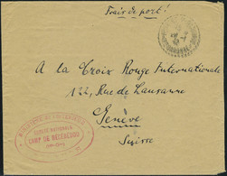 Lettre L. Mention Frais De Port, Càd Recebedou 28.1.42 Cachet Rouge Camp De Récébédou Pour Genève TB - Other & Unclassified