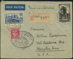 Lettre LR Du Camp De Gurs 10.2.41 Cachet Du Camp Pour Menphis Tennessee USA, Au Verso Càd De Transit New York 3.11.1941  - Autres & Non Classés