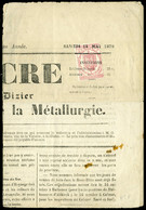 Lettre N° 9, 2c Rose Obl Typo Sur Journél LAncre De St Dizier, T.B. - Autres & Non Classés