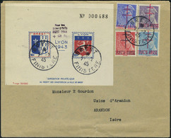 Lettre BRETAGNE (Trech Breiz) N° 1/4 + Bloc Souvenir De Lyon 1943 Avec Surcharge De Brest Pour Les Sinistrés Brest 1944  - Sonstige & Ohne Zuordnung