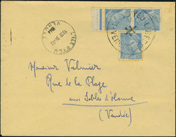 Lettre L'ILE D'YEU, N° 2, 50c Mercure X 3ex Sur L Càd L'Ile D'Yeu 24.10.1944, Pour Les Sables D'Olonne  TB - Other & Unclassified