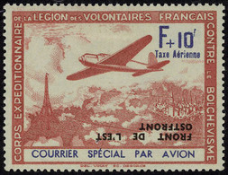 Neuf Avec Charnière N° 5, 10f Avion Surcharge Renversée, T.B. - Autres & Non Classés