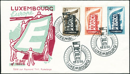 Lettre 1956 Année Complète Oblitérée 1er Jour S/enveloppes Illustrées. T.B. - Sonstige & Ohne Zuordnung