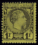 Neuf Avec Charnière N° 9, 1f Noir Sur Jaune Charles III, T.B. Signé Calves - Altri & Non Classificati