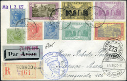 Lettre Zeppelin 1.SAF.1933, L.R. De Monaco (1.5.33), Cachet De Transit Friedrichshafen 6.5.33 Pour Buenos-Aires - Arrivé - Sonstige & Ohne Zuordnung