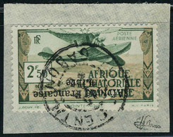 Fragment N° 15a, 2f50 Afrique Française Libre , Surcharge Renversée, Obl Sur Petit Frgt  T.B. Signé JF Brun - Autres & Non Classés