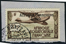 Fragment N° 16, 3f75 Afrique Française Libre Obl Sur Petit Frgt  T.B. Signé JF Brun - Andere & Zonder Classificatie