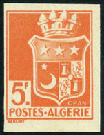 Neuf Avec Charnière N° 197Aa, 5f Rouge Orange, Sns Surcharge, Non-dentelé, TB, Signé Brun - Sonstige & Ohne Zuordnung