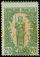 Neuf Sans Charnière N° 33b, 20c Femme Bakalois, Double Impression Du Centre Dont 1 Renversée, Piquage à Cheval,  Maury - Sonstige & Ohne Zuordnung