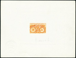 N°229. 50f Bicycle. Epreuve D'artiste En Orange, Signée Avec Cachet à Sec. T.B. - Andere & Zonder Classificatie