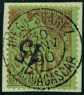 Fragment N° 4a, 15 Sur 20c Brique Sur Vert, Surcharge Renversée, T.B. - Sonstige & Ohne Zuordnung